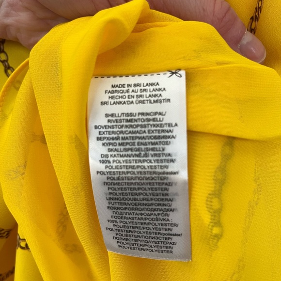 Yellow chain print Ralph Lauren crepe shirt XS - Picture 5 of 5
